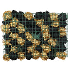 Hydrangea Artificial Flower Wall Panel 60cm x 40cm - Black & Gold Roses x 12