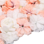 Artificial Flower Panel - White & Peach Rose x 12