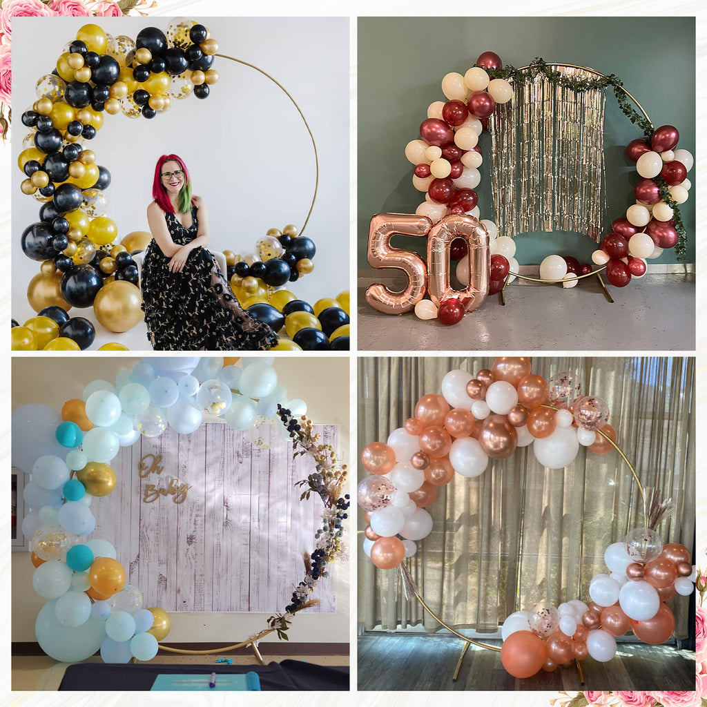 Balloon Arch Stand with Base for Floor Frame - Gold