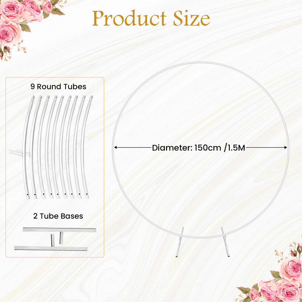 Balloon Arch Stand with Base for Floor Frame - White