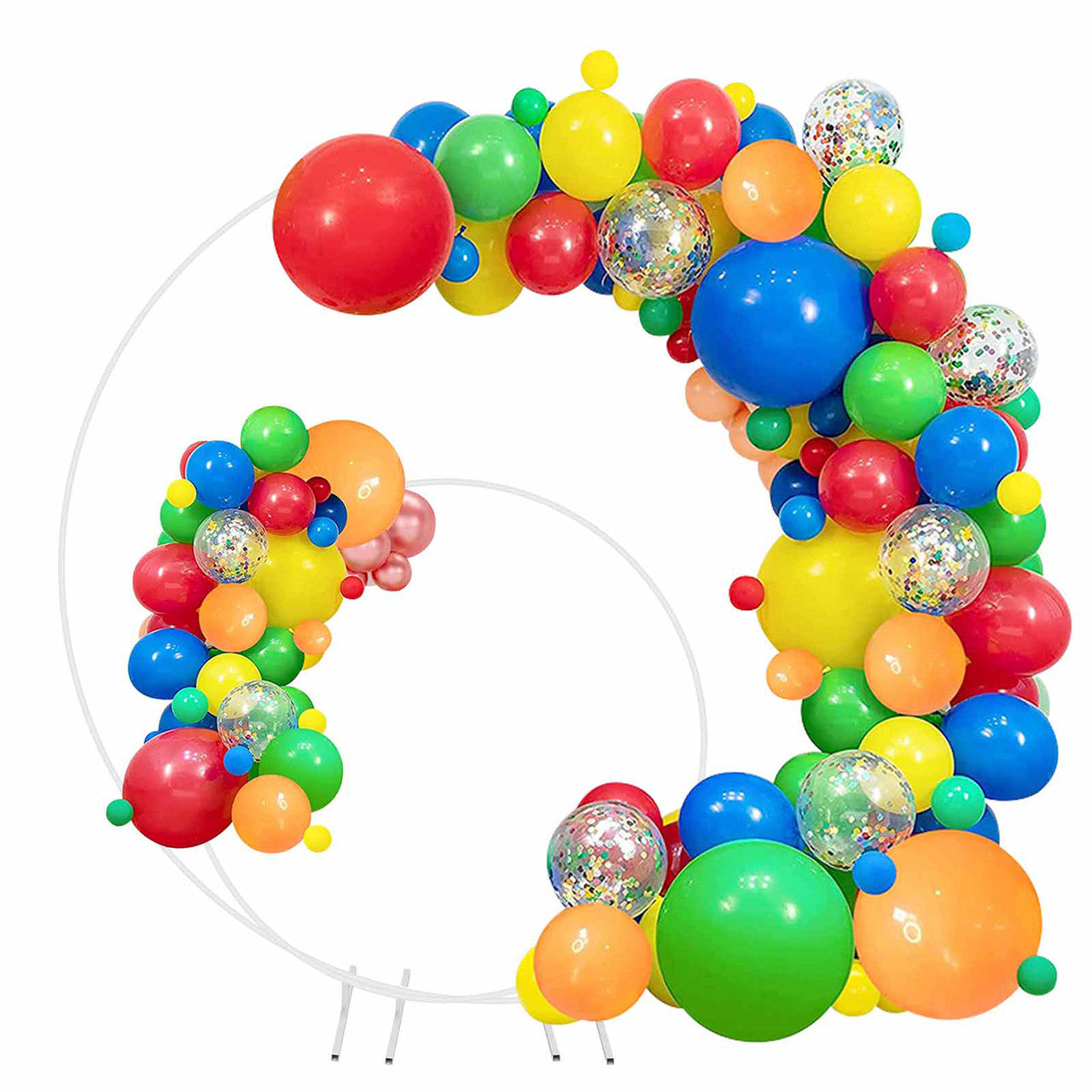 Balloon Arch Stand with Base for Floor Frame - White