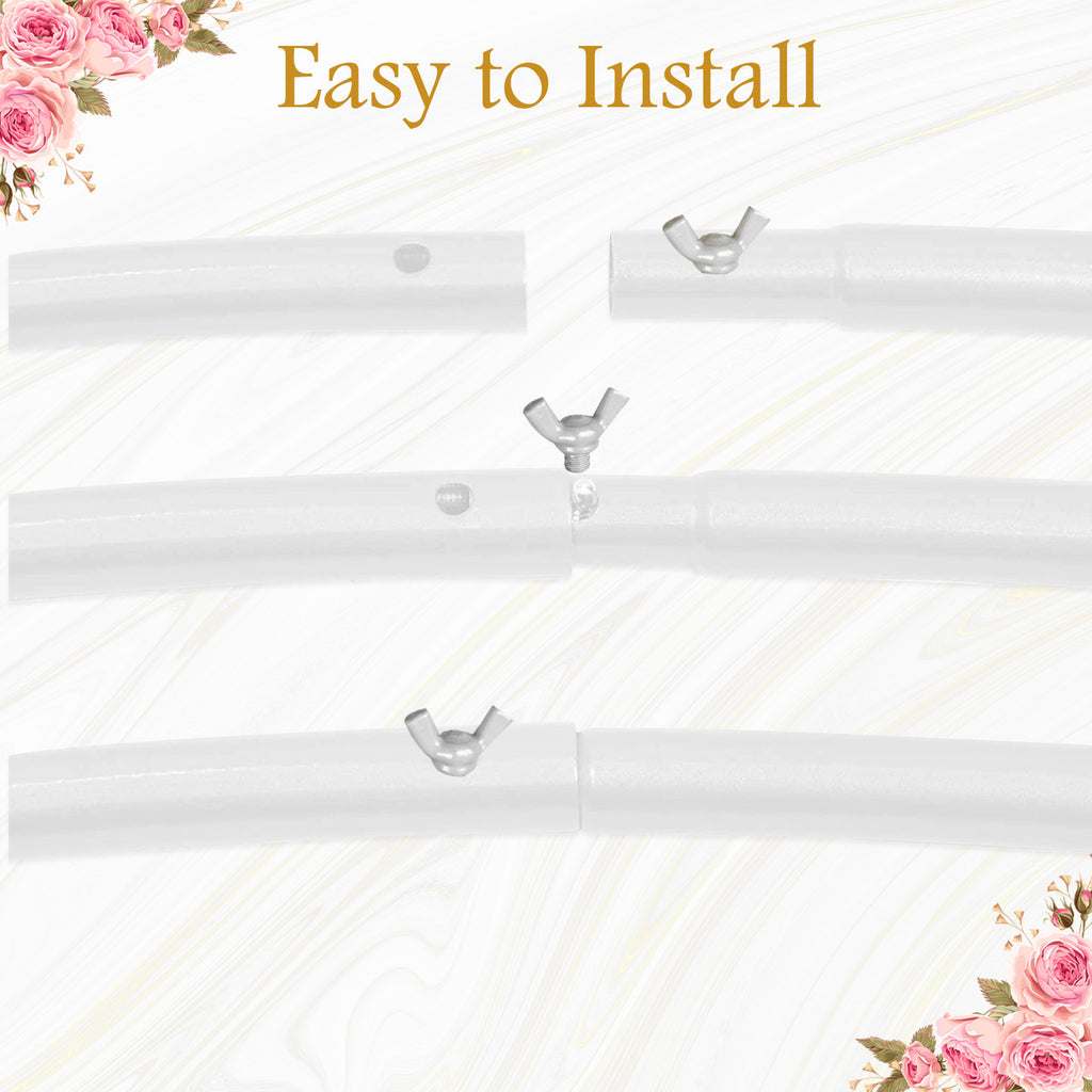 Balloon Arch Stand with Base for Floor Frame - White