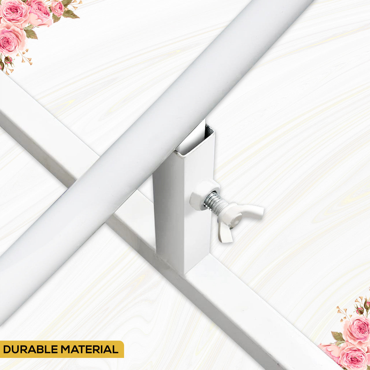 Balloon Arch Stand with Base for Floor Frame - White