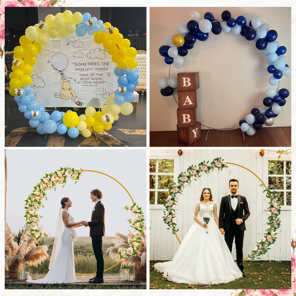 Balloon Arch Stand with Base for Floor Frame - White