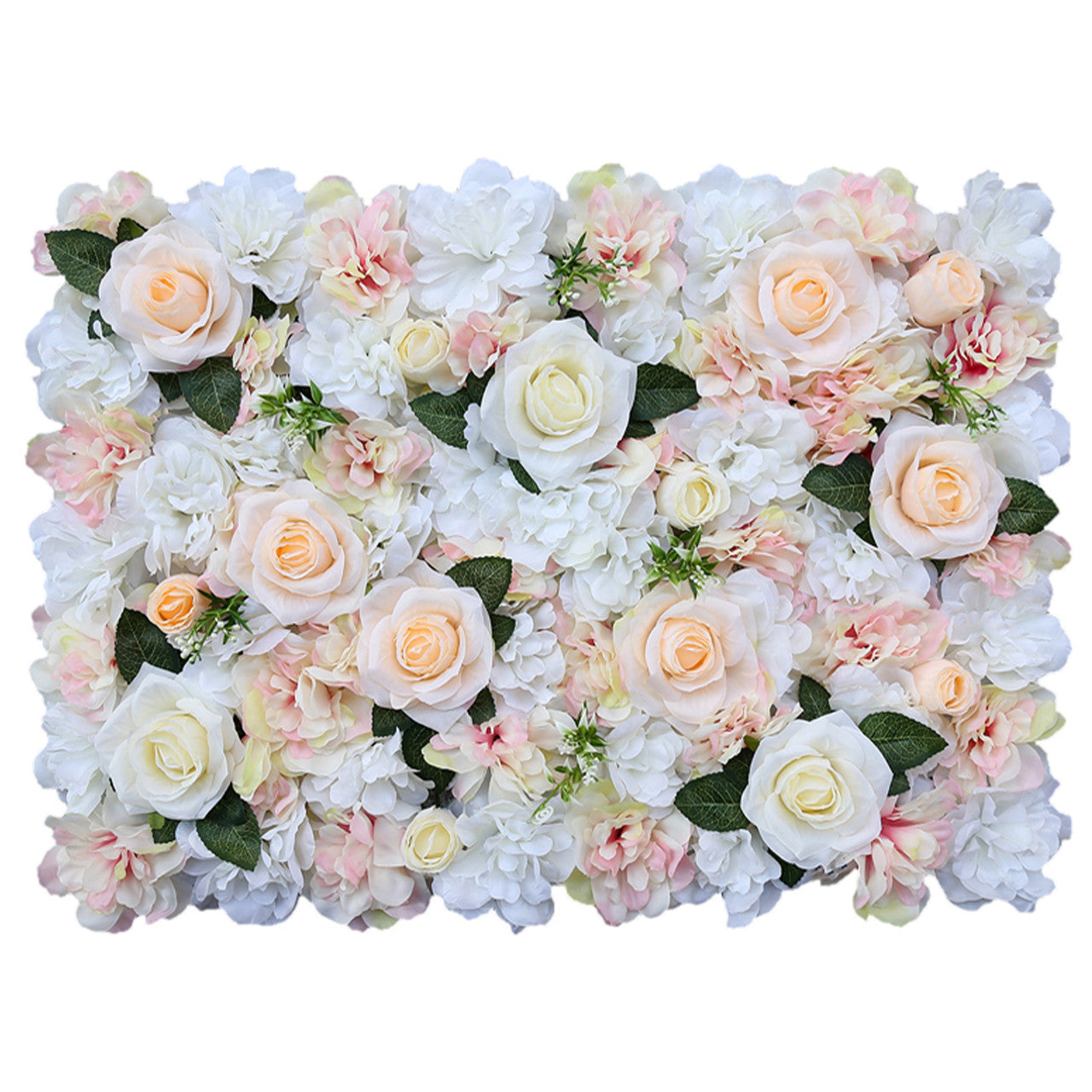 Artificial Flower Panel - Tiffany & Tibet Roses with Green Leaves
