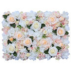 Artificial Flower Panel - Tiffany & Tibet Roses with Green Leaves
