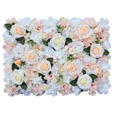 Artificial Flower Panel - Tiffany & Tibet Roses with Green Leaves