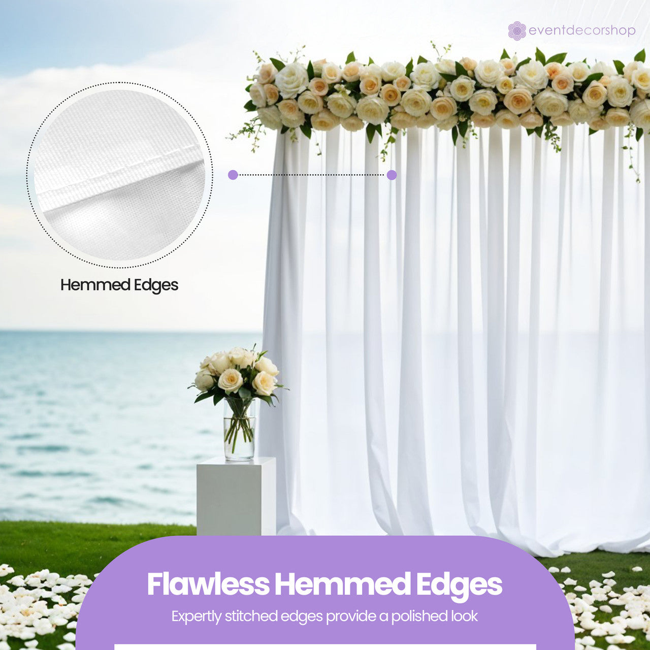 100GSM Ice Silk Photography Backdrop (No Swag) - White