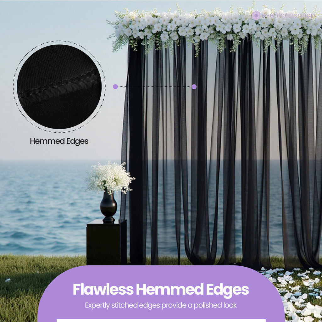 100GSM Ice Silk Photography Backdrop (No Swag) - Black