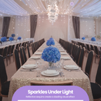 Sequin Rectangle Sparkly Tablecloth - Rose Gold