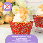 25x Laser Cut Cupcake Wrappers - Orange