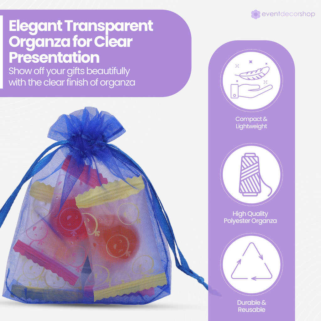 Organza Bags - 7cm x 9cm - 100pcs - Royal Blue