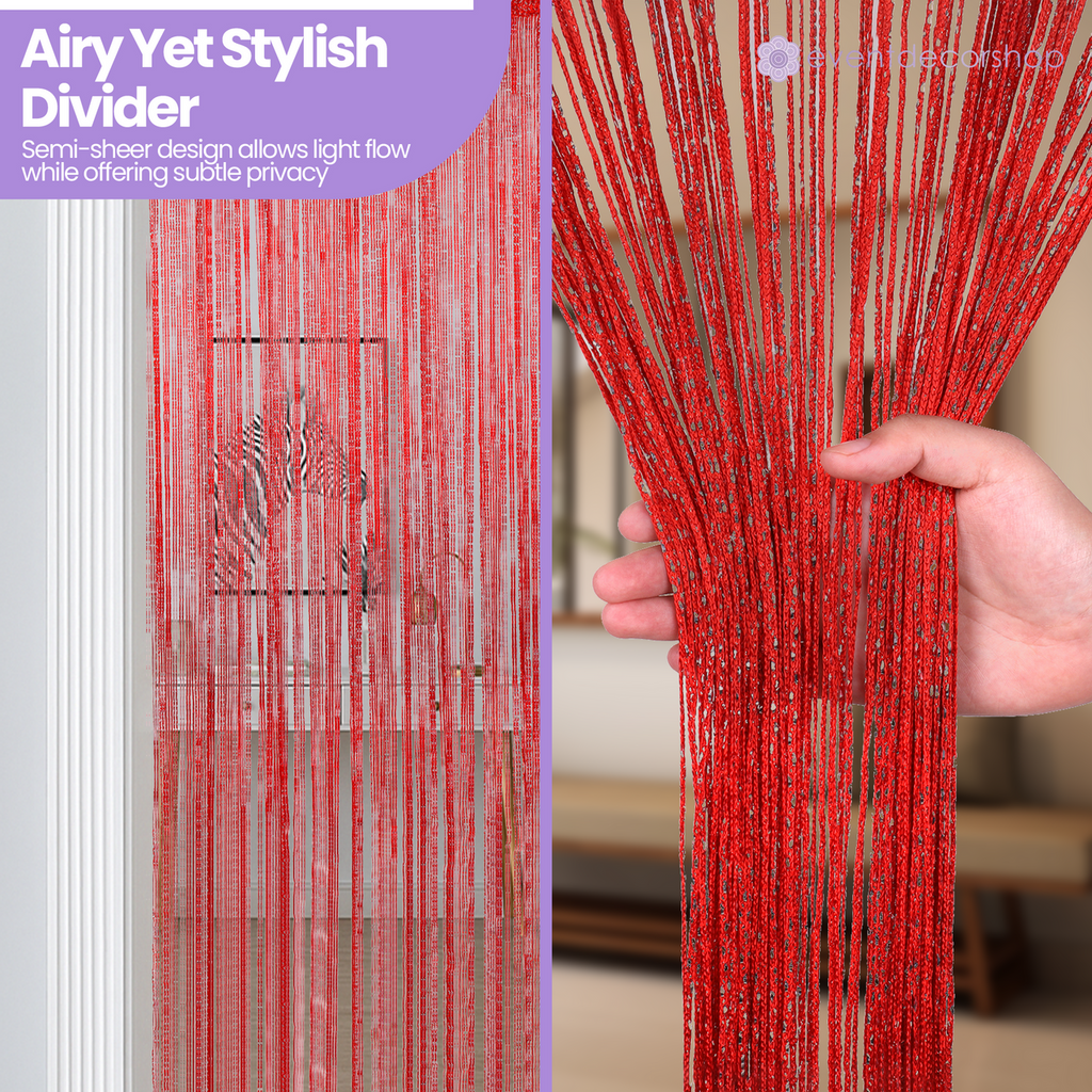 String Curtain Panel - Red