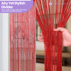 String Curtain Panel - Red