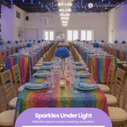 Sequin Rectangle Sparkly Tablecloth - Rainbow