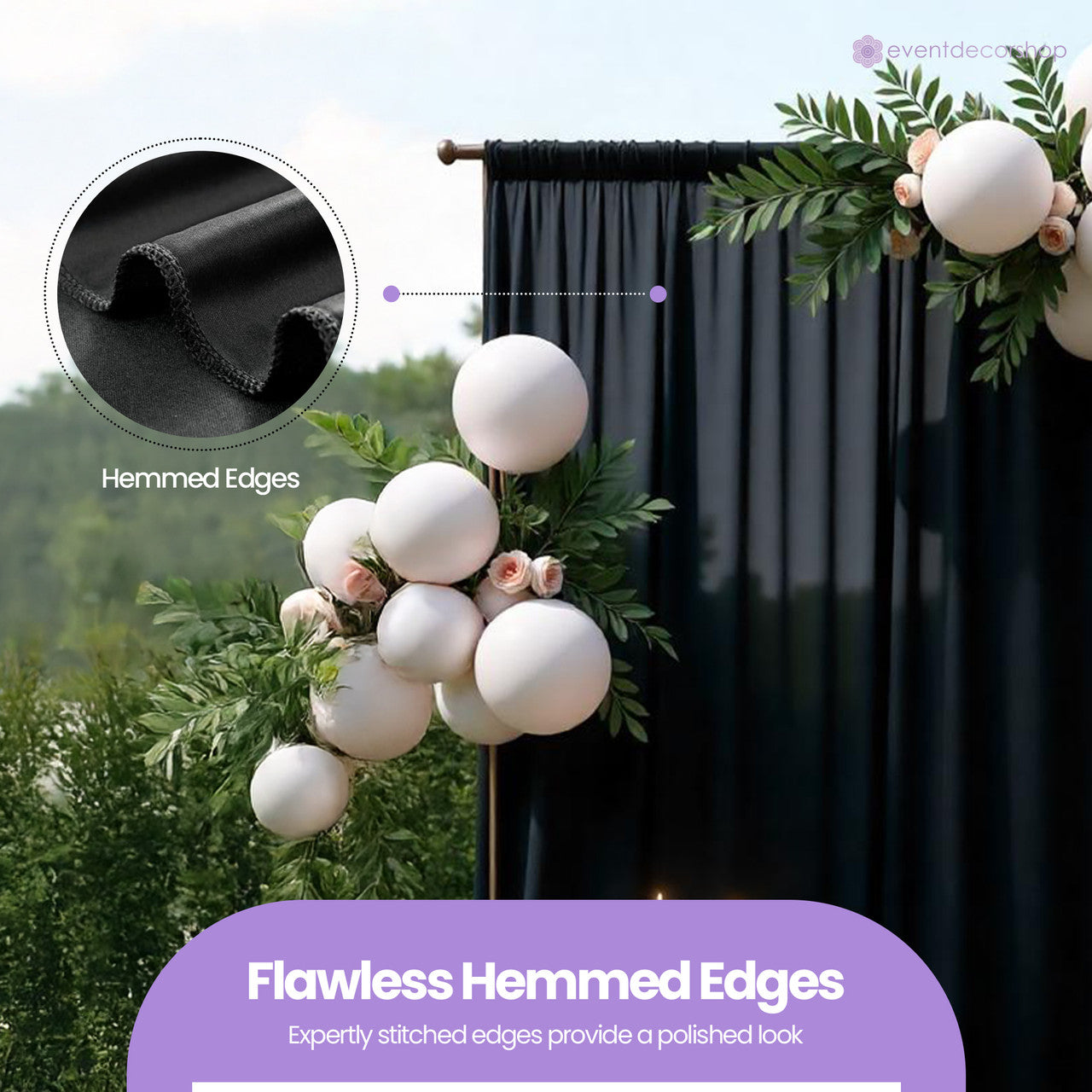 100GSM Ice Silk Photography Backdrop (No Swag) - Black