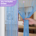 String Curtain Panel - Sky Blue