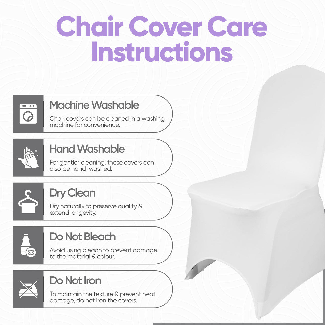 Premium Spandex Chair Cover - White