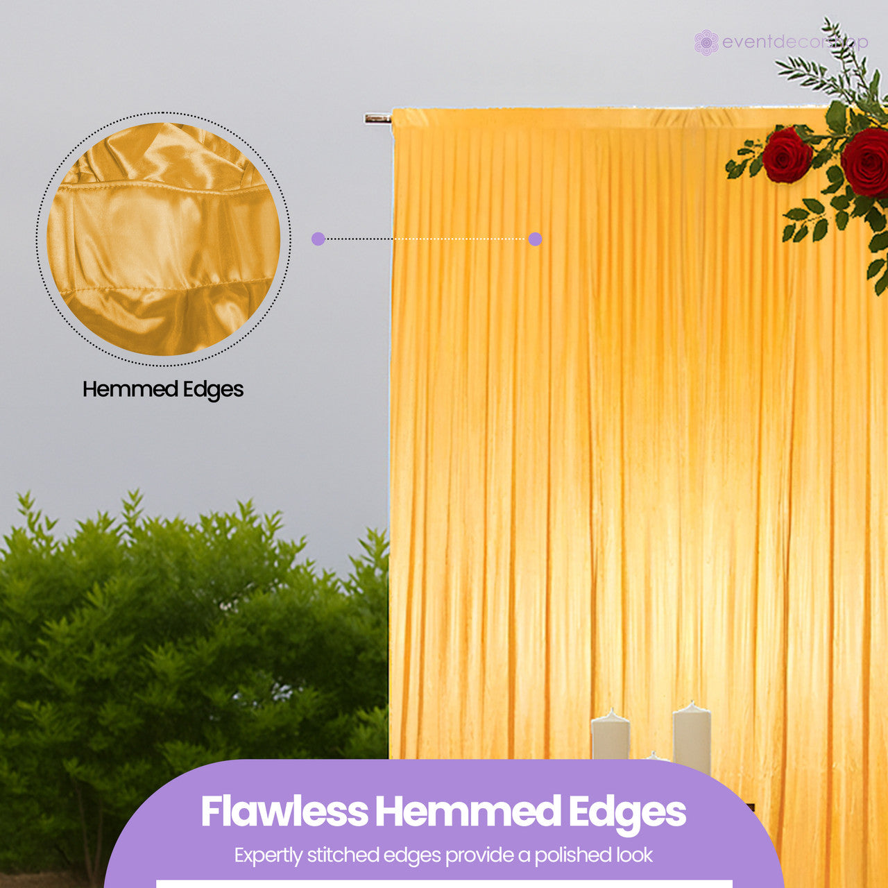 100GSM Ice Silk Photography Backdrop (No Swag) - Gold
