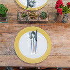Round Charger Plate - Checkered Gold x 6
