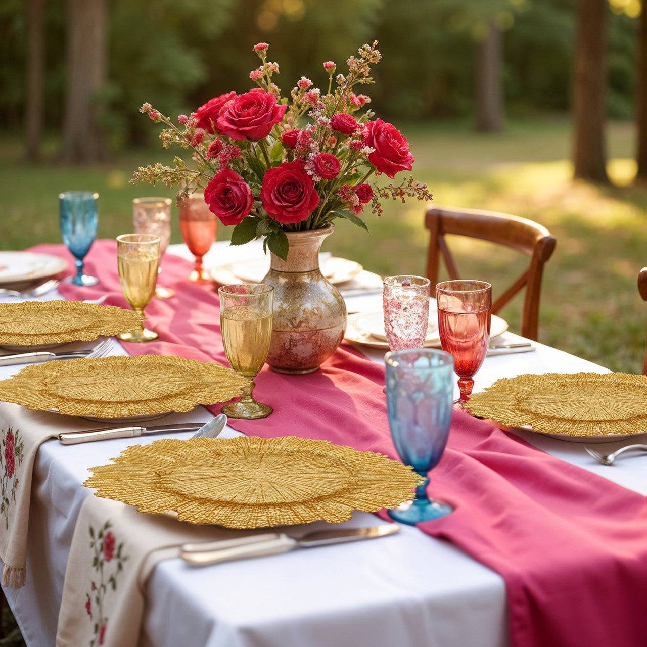 Decorative Charger Plates for Parties - 24Pcs