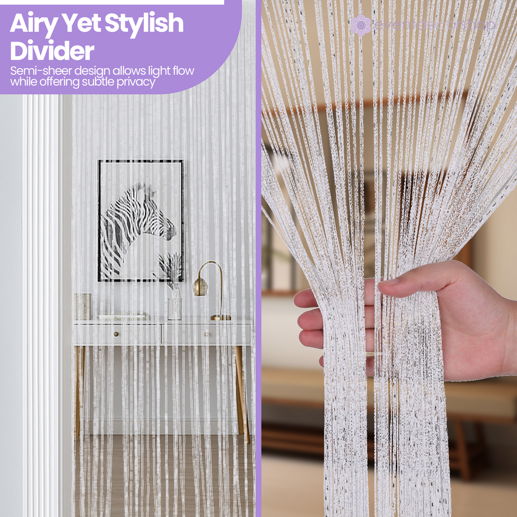 String Curtain Panel - White