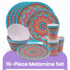 Moroccan Design Melamine BBQ and Party Set - 16pcs