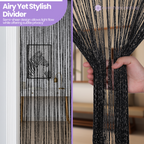 String Curtain Panel - Black