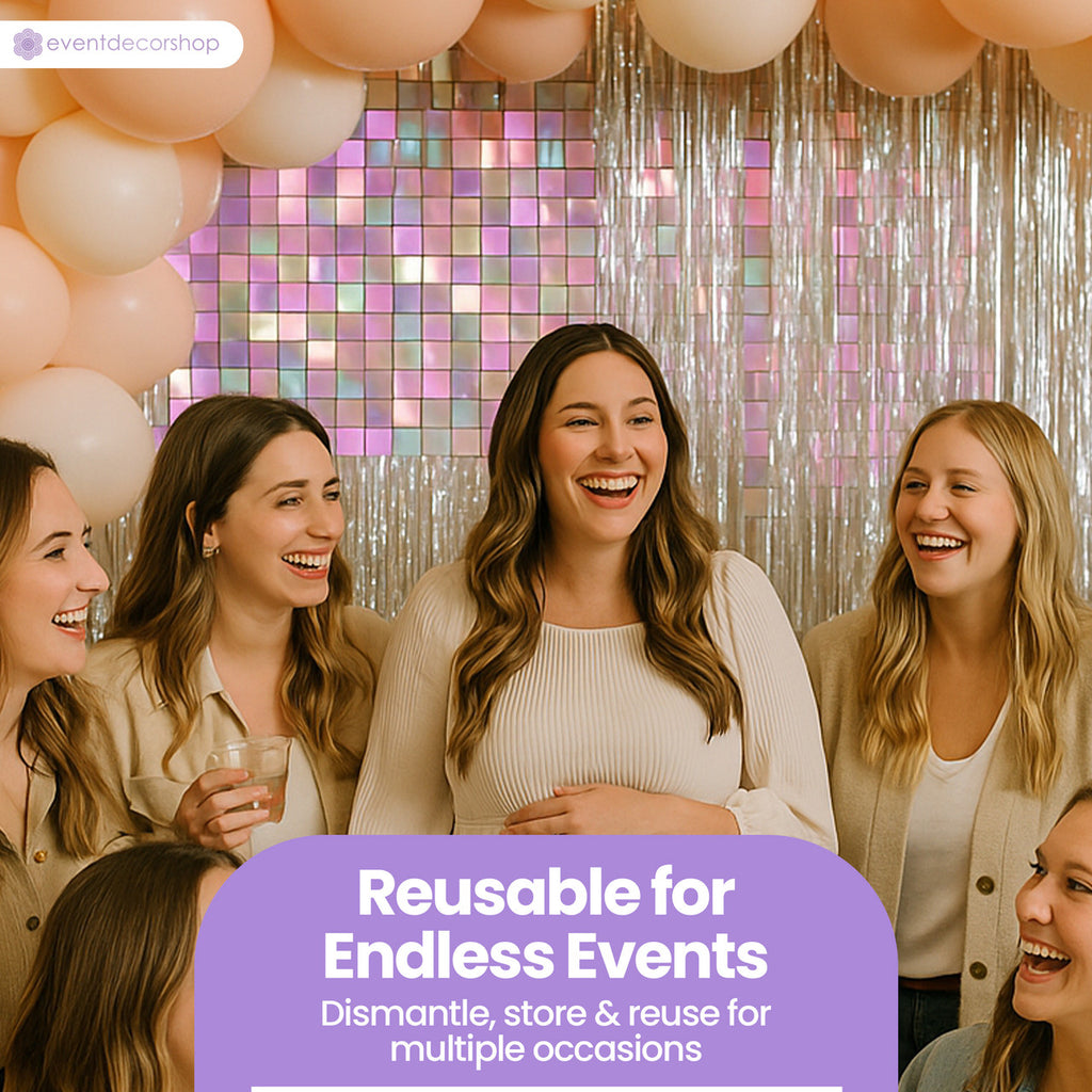 Square Sequin Wall Backdrop Panels - Iridescent