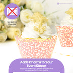 25x Laser Cut Cupcake Wrappers - Pink
