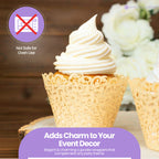 25x Laser Cut Cupcake Wrappers - Beige