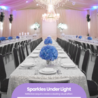 Sequin Rectangle Sparkly Tablecloth - Silver