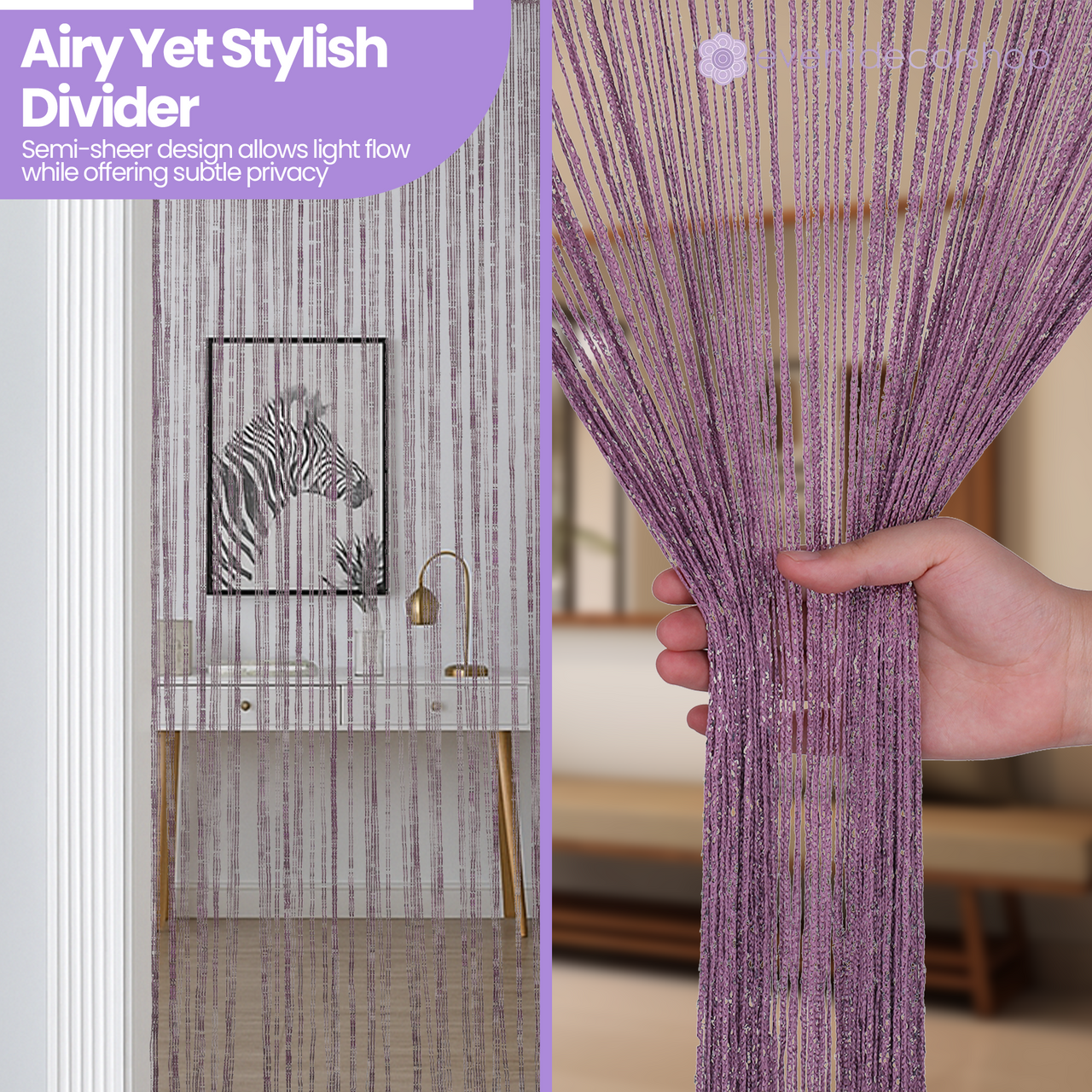 String Curtain Panel - Dark Purple