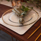 Round Charger Plate - Clear with Rose Gold Trim x 6
