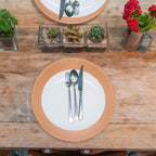 Round Charger Plate - Checkered Rose Gold x 6