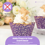 25x Laser Cut Cupcake Wrappers - Purple