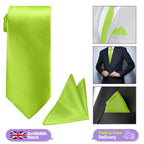 Lime Green Tie and Handkerchief