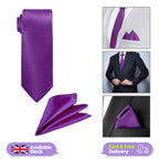 Dark Purple Tie and Handkerchief