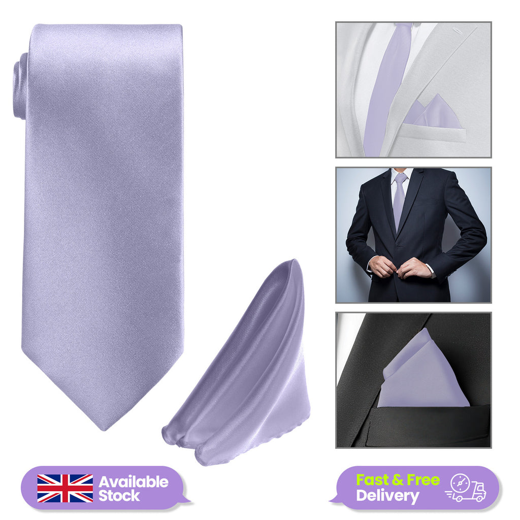 Lilac Purple Tie and Handkerchief