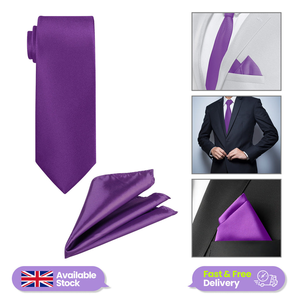 Purple Tie and Handkerchief