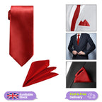 Deep Red Tie and Handkerchief