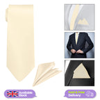 Ivory Tie and Handkerchief