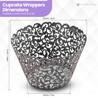 25x Laser Cut Cupcake Wrappers - Black