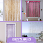 String Curtain Panel - Sky Blue
