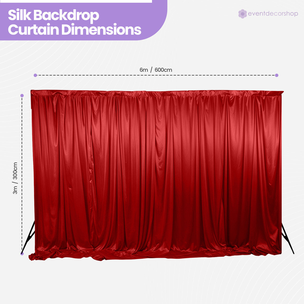 100GSM Ice Silk Photography Backdrop (No Swag) - Red