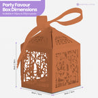 50x Laser Cut Love Heart & Doves Favours Box with Organza Ribbon - Orange