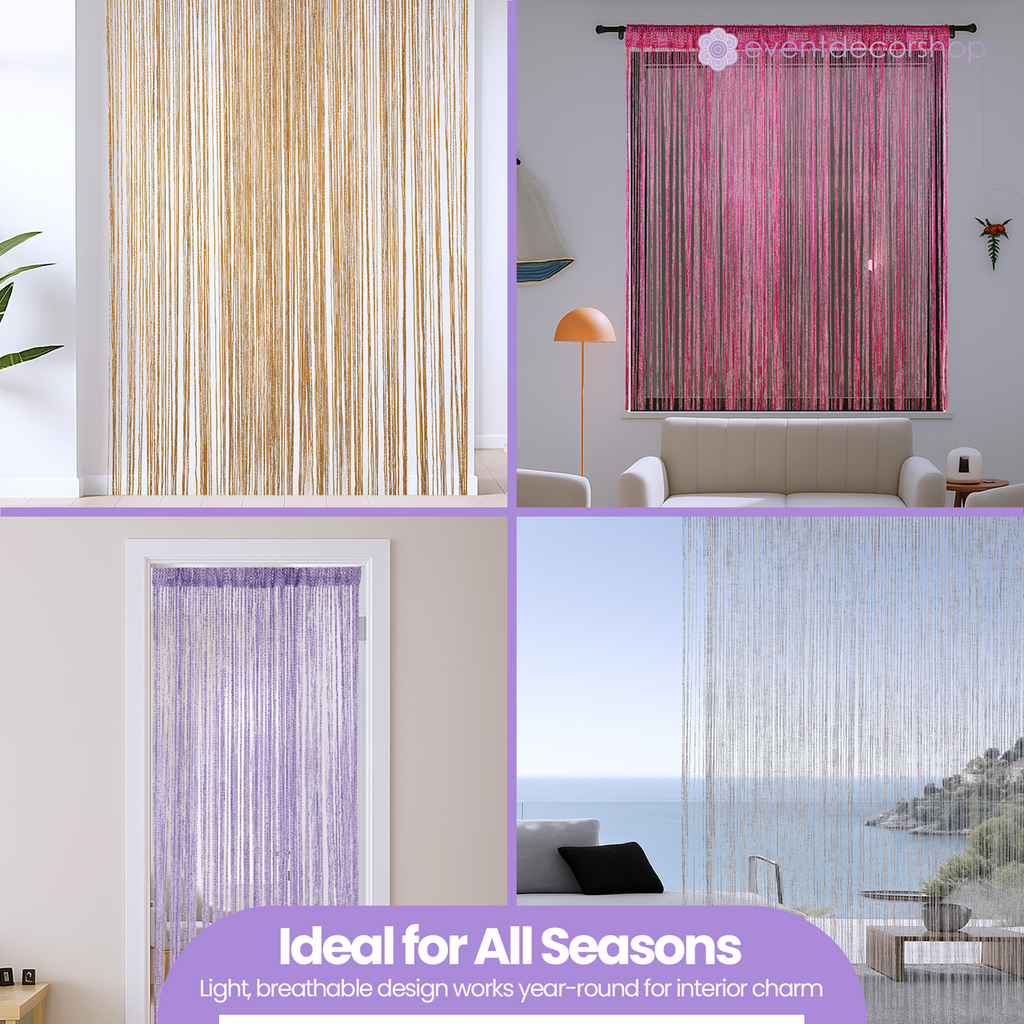 String Curtain Panel - Royal Blue
