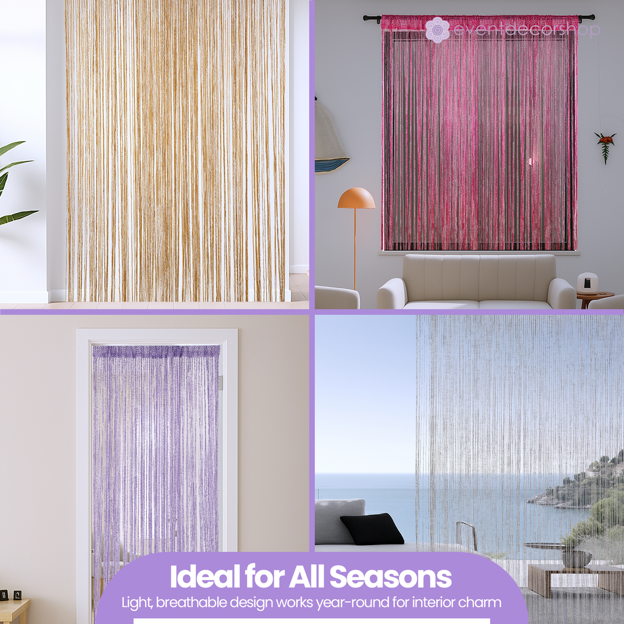 String Curtain Panel - Royal Blue