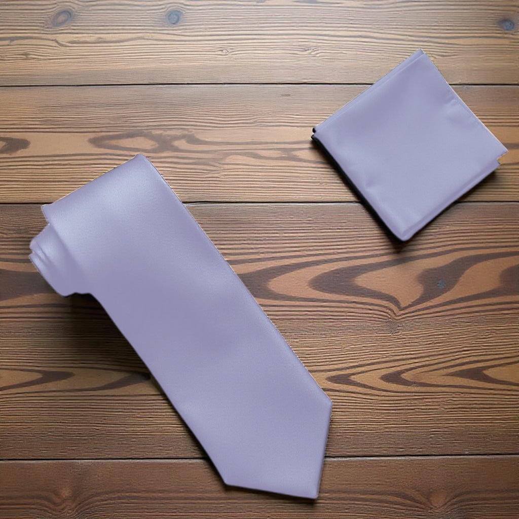 Lilac Purple Tie and Handkerchief