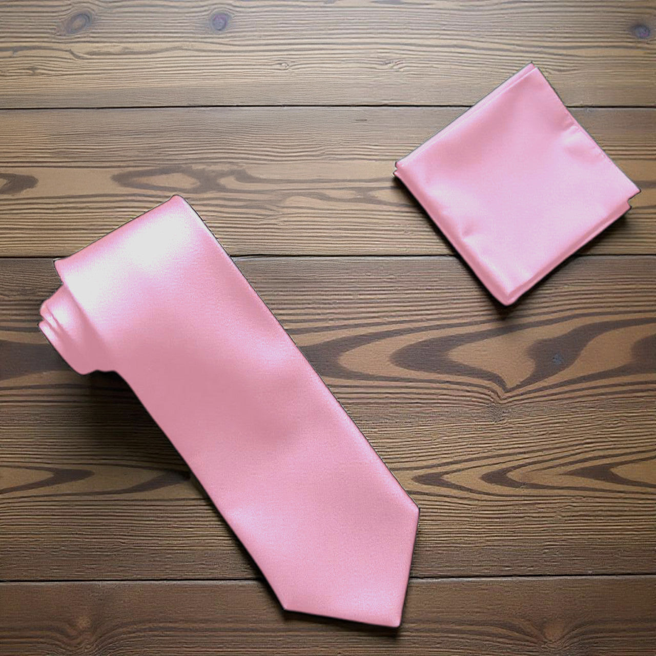 Baby Pink Tie and Handkerchief